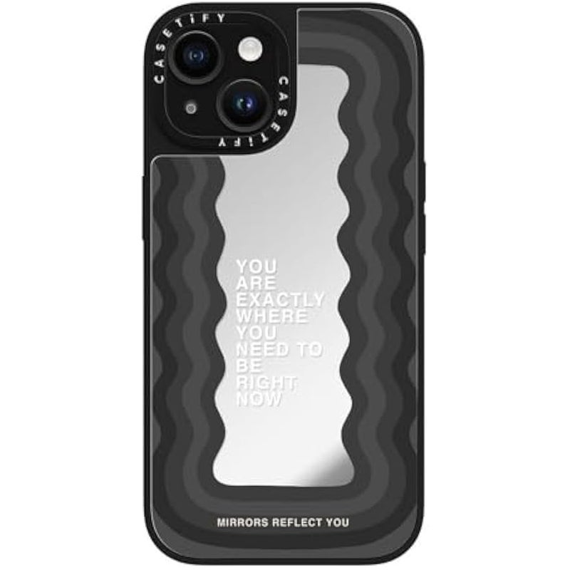 Casetify Mirror iPhone 15 Case 【Reflective / 4.9ft Drop Protection/Compatible with Magsafe】 - Need to be - Silver on Black - Image 5