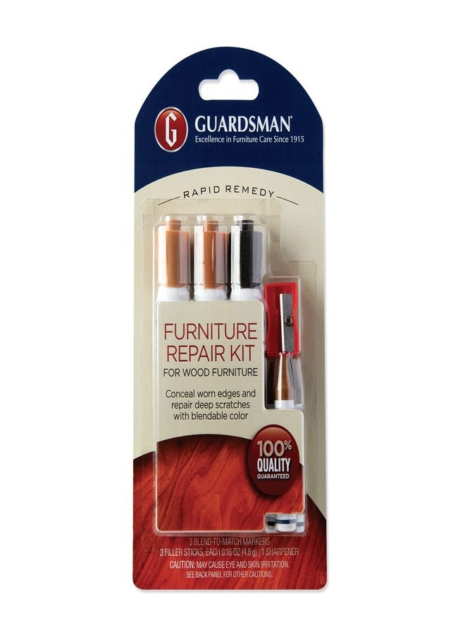 Guardsman Wood Furniture Markers and Wax Wood Filler Sticks | Furniture Scratch Repair Kit for Wood Floors, Cabinets, Chairs, and Furnishings, 3 Colors, Brown Tones - Image 1