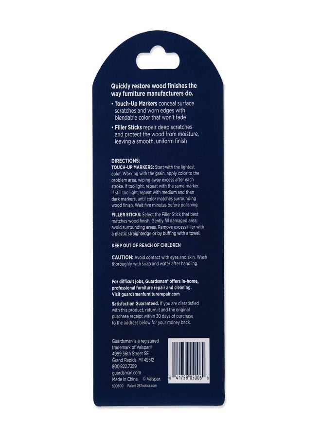 Guardsman Wood Furniture Markers and Wax Wood Filler Sticks | Furniture Scratch Repair Kit for Wood Floors, Cabinets, Chairs, and Furnishings, 3 Colors, Brown Tones - Image 2