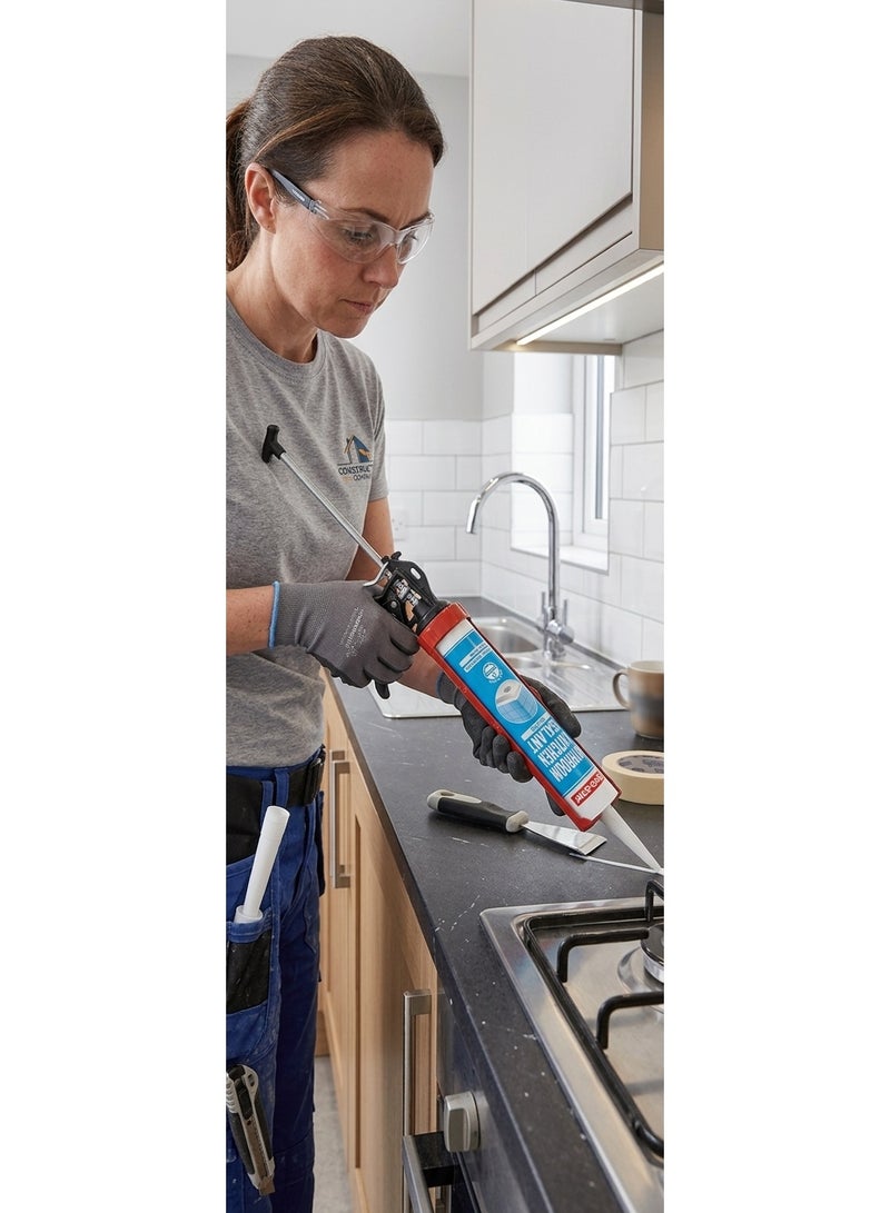 Evo-Stik Bathroom & Kitchen Silicone Sealant - White, 290ml | Waterproof & Mould Resistant | Ideal for Showers, Sinks, Toilets & Tiles | High-Performance Sanitary Sealant - Image 4