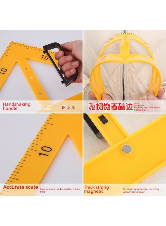 Jiao Cheng Teaching Large Magnetic Triangle Protractor Straight Ruler Semicircular Meter Dual-purpose Compasses Teacher Drawing Teaching Aids - Image 2