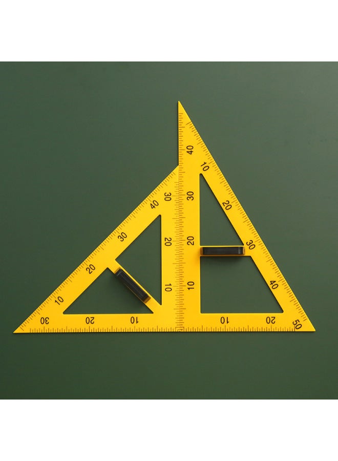 Jiao Cheng Teaching Large Magnetic Triangle Protractor Straight Ruler Semicircular Meter Dual-purpose Compasses Teacher Drawing Teaching Aids - Image 3