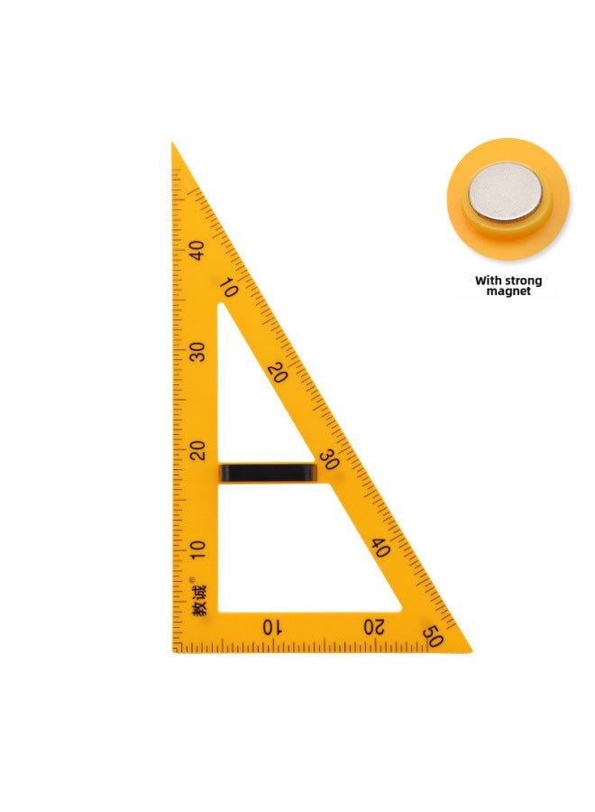 Jiao Cheng Teaching Large Magnetic Triangle Protractor Straight Ruler Semicircular Meter Dual-purpose Compasses Teacher Drawing Teaching Aids - Image 1