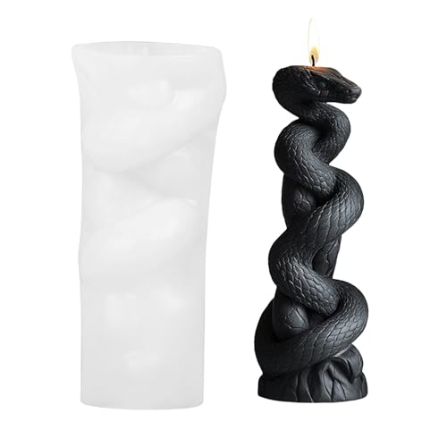 PEVOGON Candle Mold for Candle Making 3DSilicone Mold for Resin Casting DIY Plaster Polymer Clay Home Decoration Serpent Column - Image 1