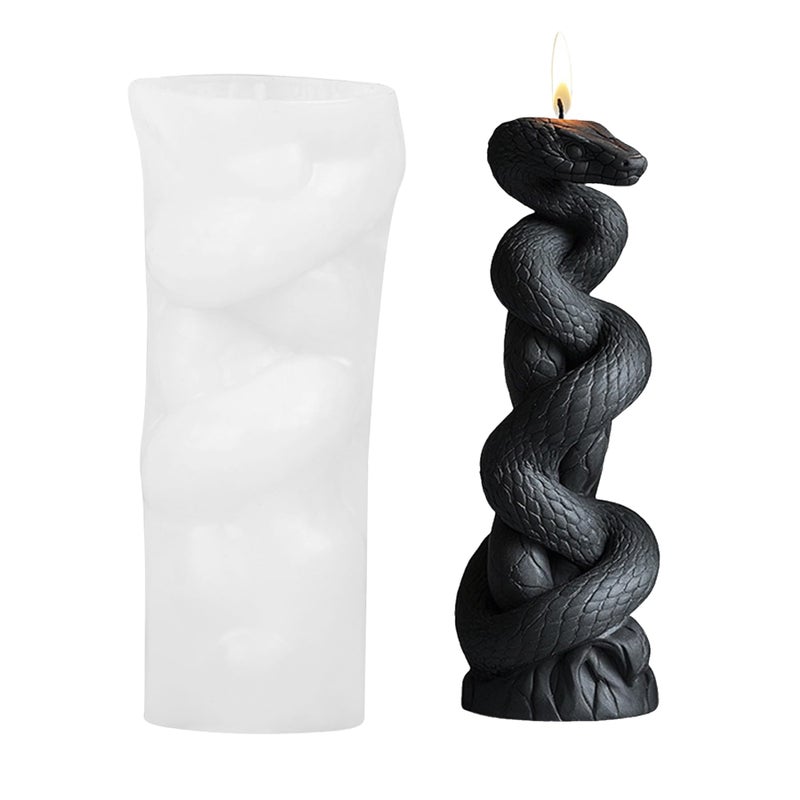 PEVOGON Candle Mold for Candle Making 3DSilicone Mold for Resin Casting DIY Plaster Polymer Clay Home Decoration Serpent Column - Image 3