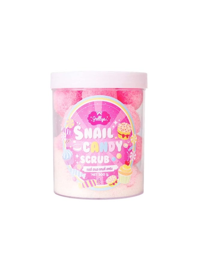 Jellys Jellys Snail Candy Scrub 300g – Pink Exfoliating Balls for Deep Cleansing & Skin Brightening | Best for Dull, Rough Skin  - Image 1