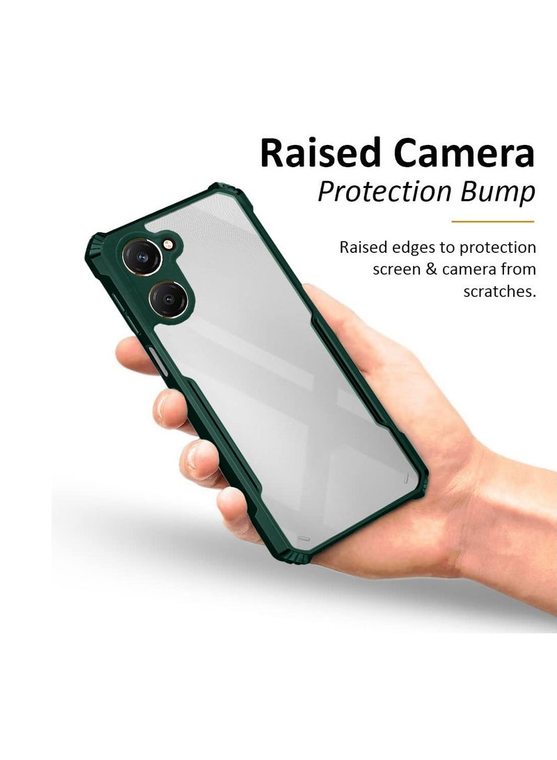 Wtech vivo Y18 4G / Y28s 5G / T3 Lite 5G 2024 Hybrid TPU Silicone with Raised Armour Bumpers Slim Case Cover - Dark Green - Image 3