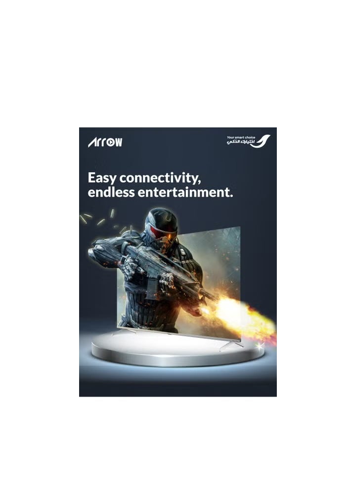 ARRQW 65 Inch Gaming 4K UHD Frameless Smart DLED TV with Google TV, 3840x2160 Resolution, 6000:1 Contrast, 120Hz Refresh Rate, Dolby Vision & Dolby Atmos, HDR10+, 1.07B Colors, 3 HDMI, 2 USB, Bluetooth, Wi-Fi, Voice Control, Netflix & YouTube Pre-Installed, Wall Mount | Model No: RO-65LCS120  - Image 4