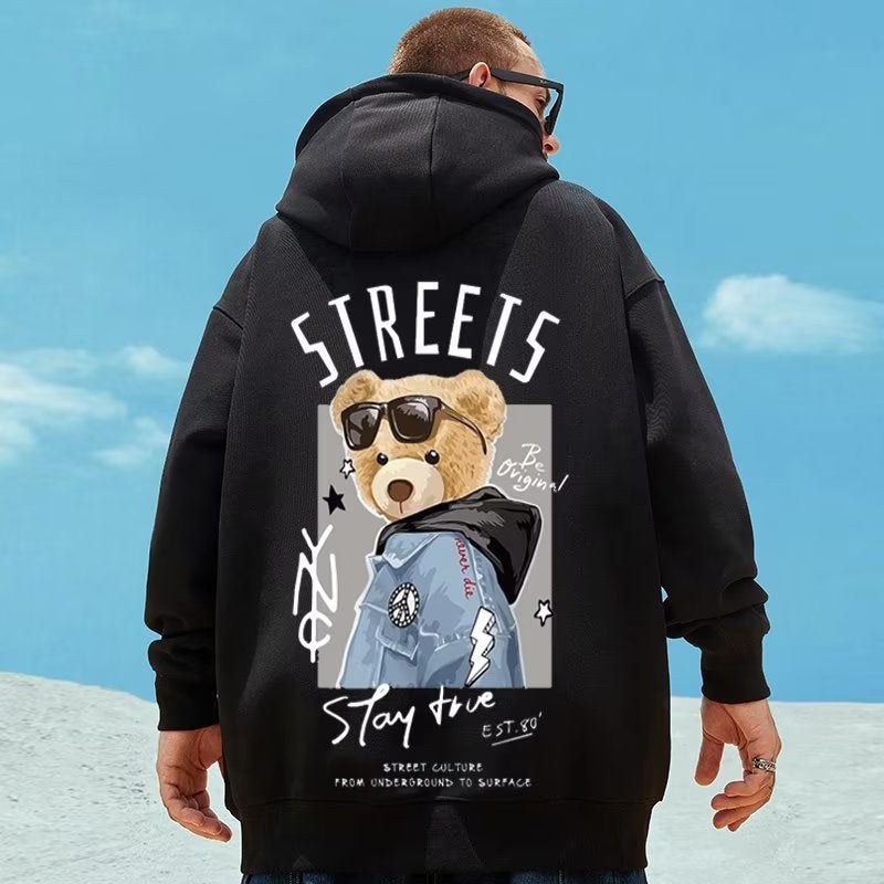 Plus Size Wei Yi Men'S Fleece-Lined Ins Chao Brand Plus Fat Increase Fat Man Loose Pullover Jacket 300Kg - Image 2