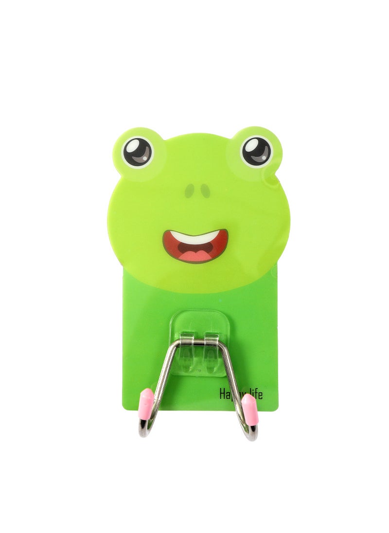 Generic Adhesive Double Hooks for Kitchen  Bathroom Storage Green Frog 