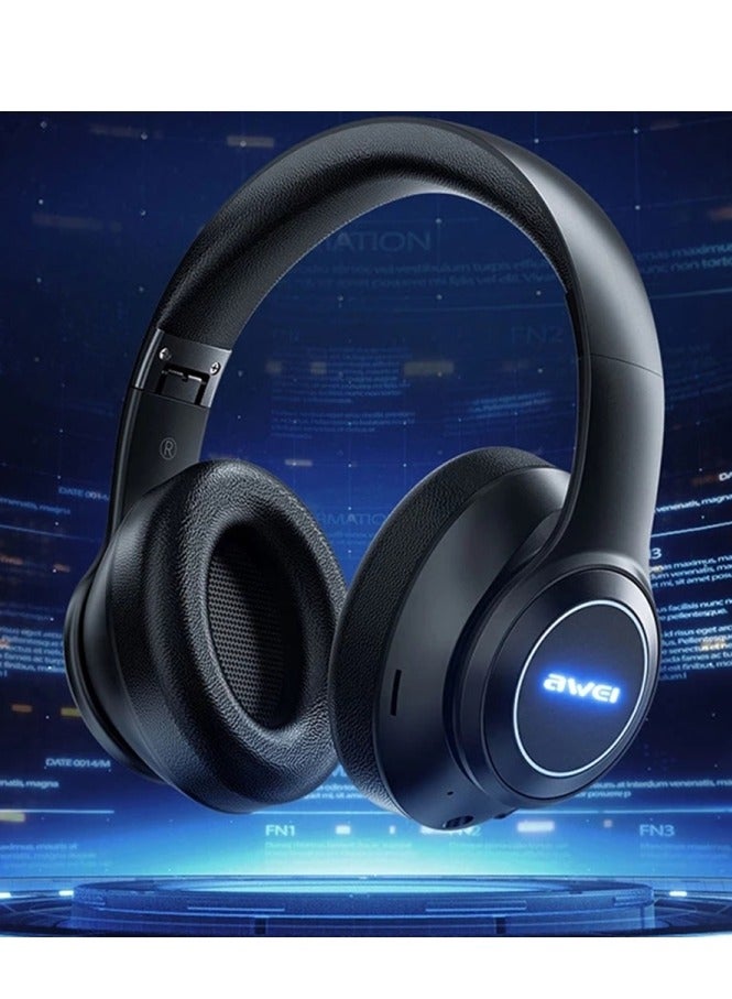 Awei A200BL Wireless Stereo Headphone - Use Bluetooth Or AUX Connection -Superior Bass Sound - Black - Image 2