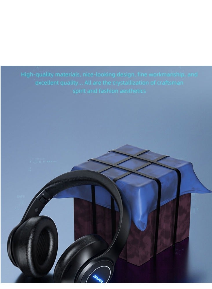 Awei A200BL Wireless Stereo Headphone - Use Bluetooth Or AUX Connection -Superior Bass Sound - Black - Image 3