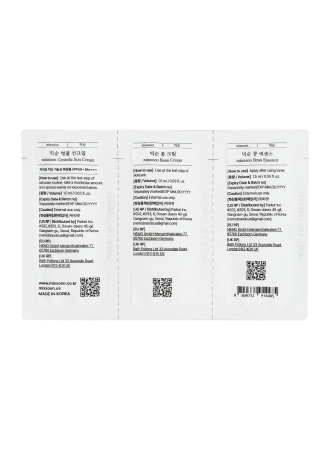 mixsoon Bean Essence & Bean Cream & Centella Sun Cream - 3*1.0ml - Image 2