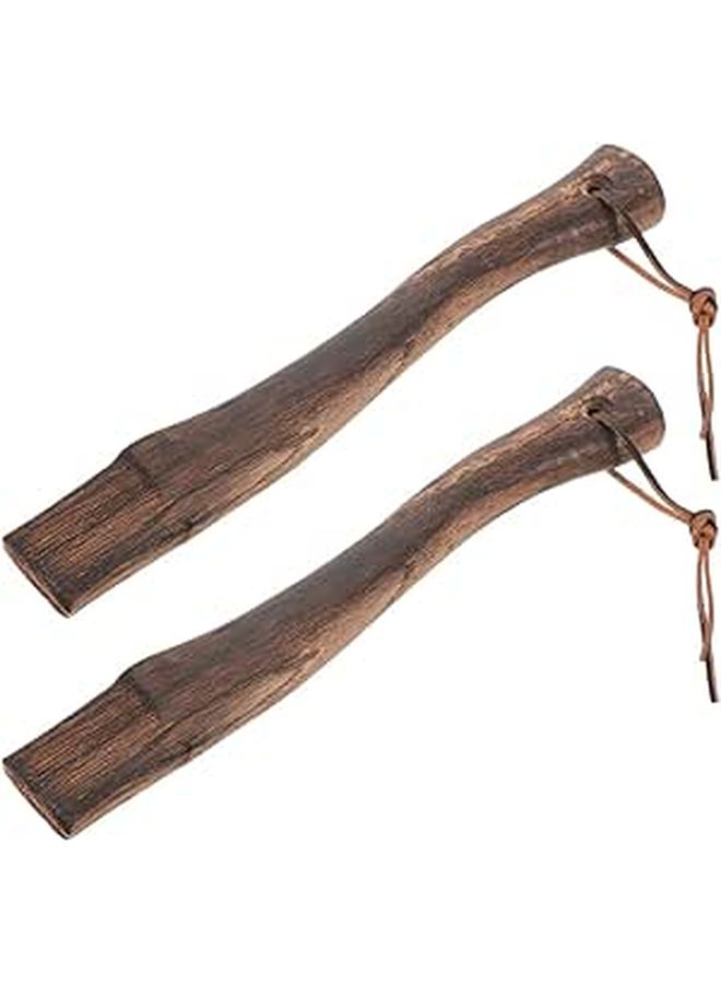 33cm Wooden Axe Handle Replacement Set 2PCS Ergonomic Anti Slip for Axe Repair Outdoor Gardening Tools - Image 1