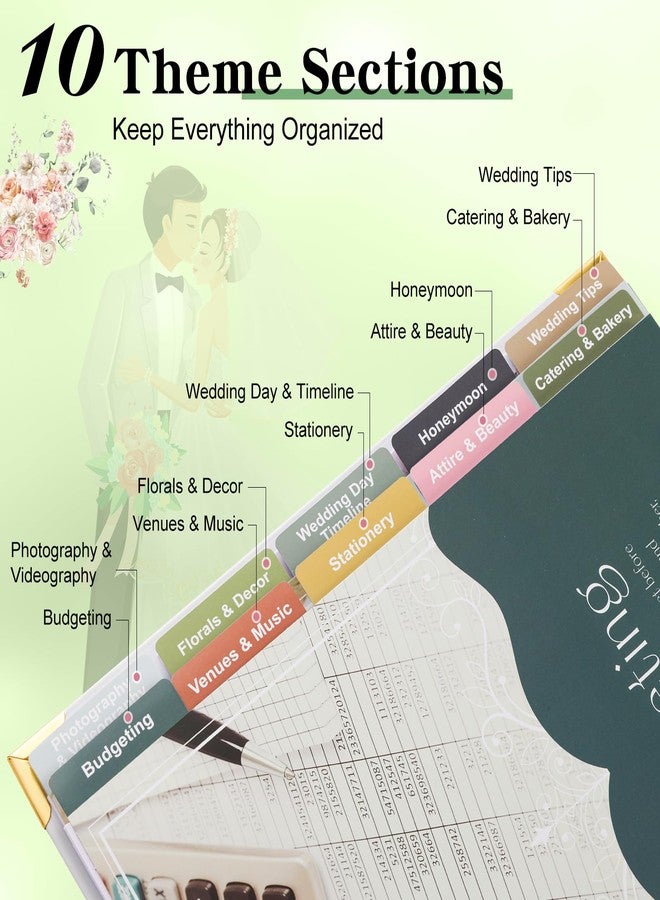 VinTS Wedding Planner Book and Organizer, 176 Pages Bridal Wedding Planning Book with Sticker for Bride To Be, Unique Engagement Gifts for Newly Engaged Couples, 9×11in - Image 3