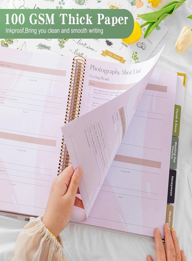 VinTS Wedding Planner Book and Organizer, 176 Pages Bridal Wedding Planning Book with Sticker for Bride To Be, Unique Engagement Gifts for Newly Engaged Couples, 9×11in - Image 5