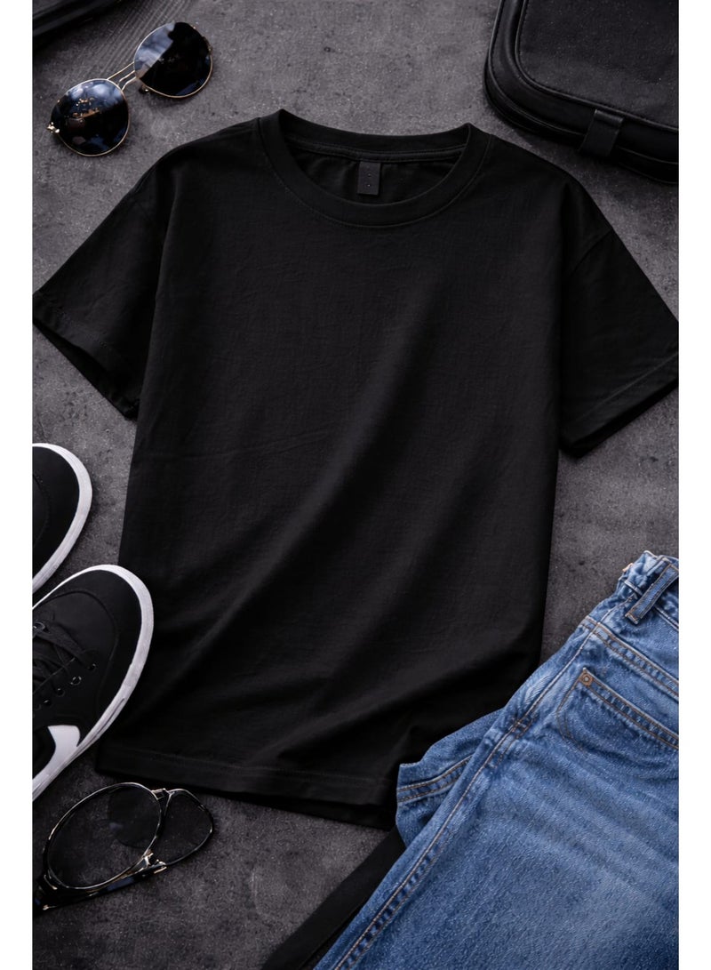 SUNSTAR Men’s Classic Black Cotton T-Shirt (Medium, Large, XL) - Image 1