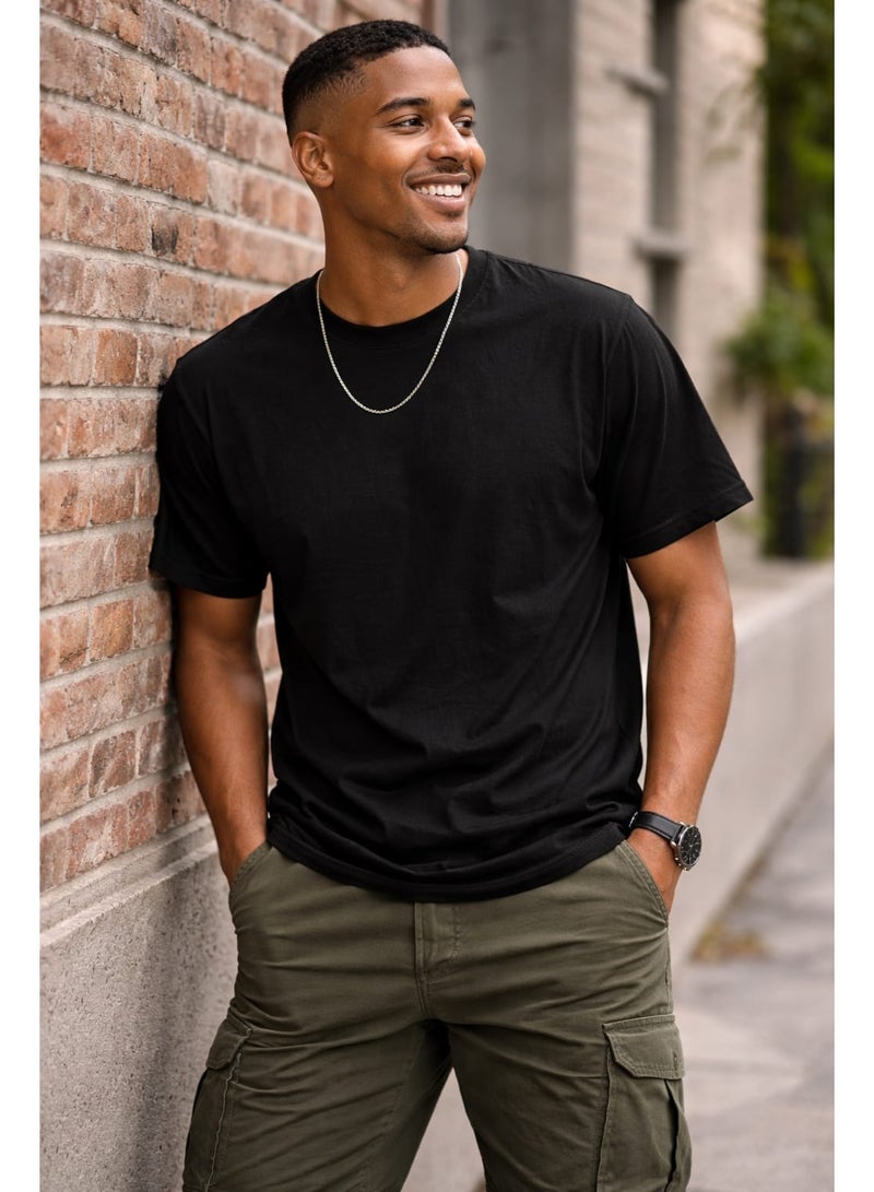 SUNSTAR Men’s Classic Black Cotton T-Shirt (Medium, Large, XL) - Image 2