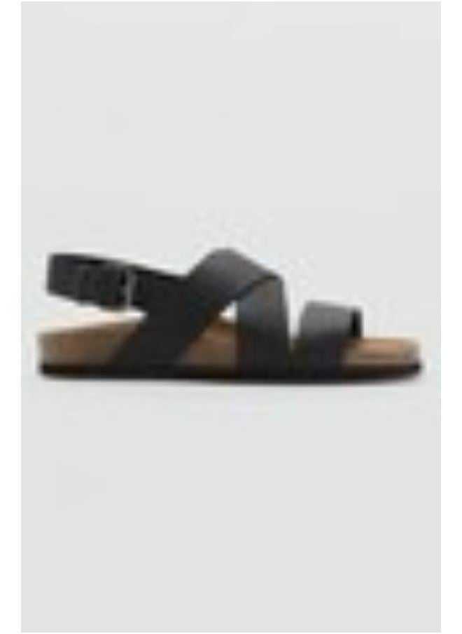 Mango Man Casual Crossed Leather Buckle Sandal  - Image 1