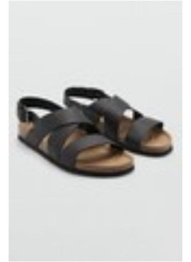 Mango Man Casual Crossed Leather Buckle Sandal  - Image 3