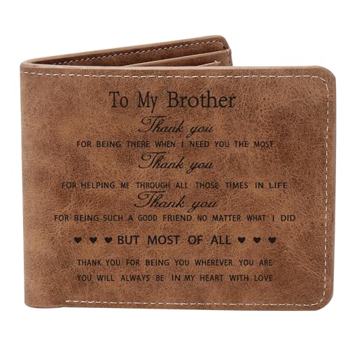 THTCSQ To My Brother Personalized Leather Wallet Engraved - Man's Birthday & Christmas Gifts - Image 1