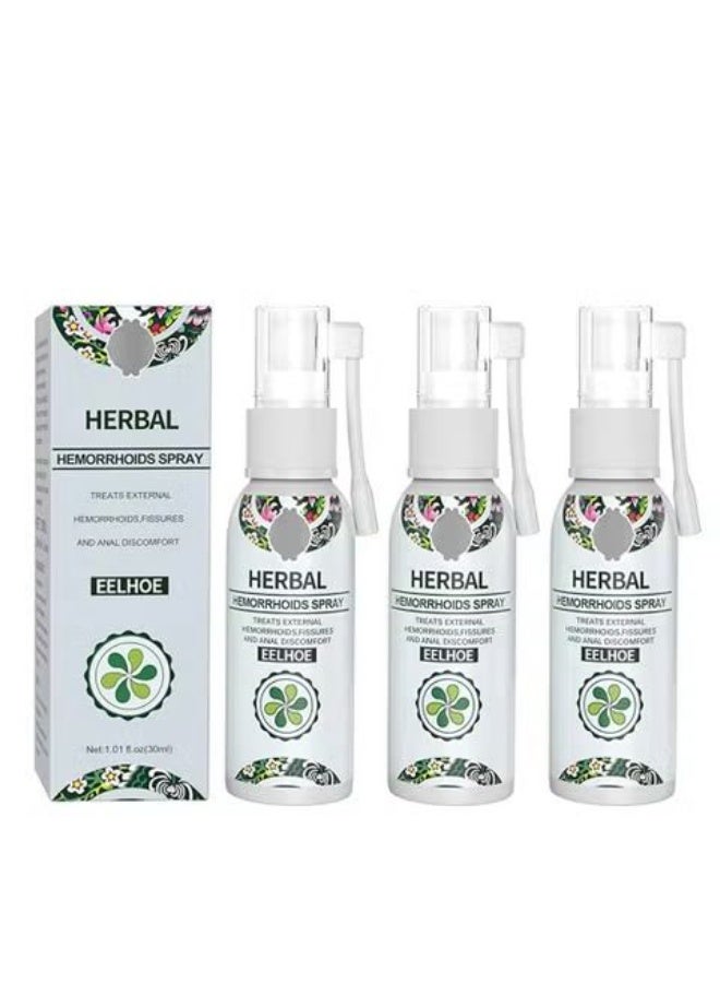 Natural spray for treating hemorrhoids with herbs - a comprehensive treatment for external and internal hemorrhoids with a formula containing 100% natural herbal extracts (3 pieces)