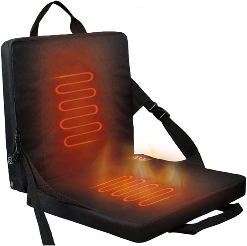 klarako Heated Seat Cushion, Portable Foldable Stadium Seats with Heated Back and Cushion, Heated Stadium Cushion Chair Cushion for Outdoor Camping Games Sports - Image 1