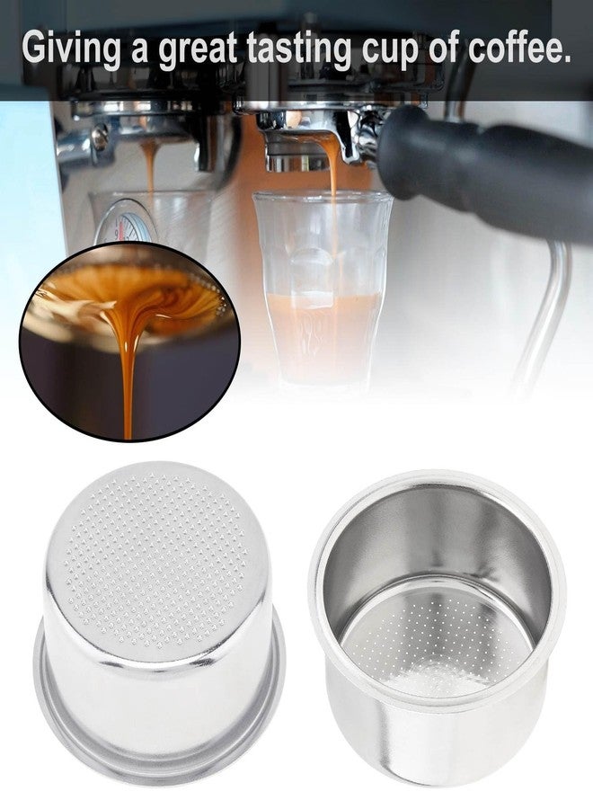 TQEONKL Reusable 51mm Coffee Filters Cups 2Pcs, Stainless Steel Espresso Coffee Filters Double Layer Pressurized Portafilter Filter Baskets Fit for Delonghi EC5 / EC7 / EC9 (51mm/2inch, Count, 2) - Image 2