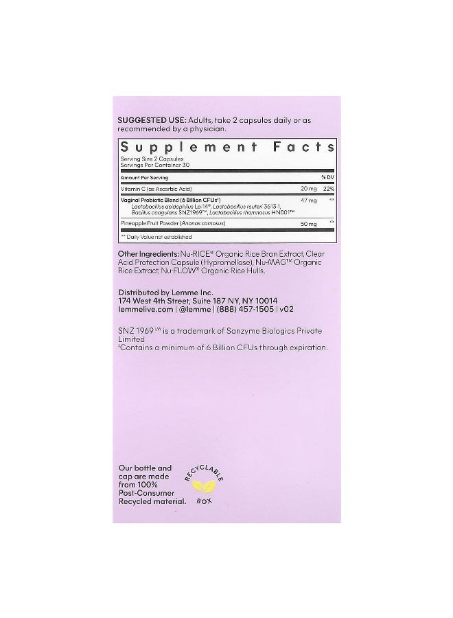 Lemme, Purr, Vaginal Health Probiotics, 60 Vegan Capsules (Packaging may vary) - Image 3