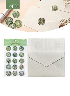 Beirui 15 pcs Burlap Envelopes and 15 pcs Flap Stickers,Vintage Simple Envelopes,Kraft Specialty Paper,11.4cm x 16.5cm Envelopes for Invitation Postcard Envelopes,Wedding Birthday Party Greeting Card Envelopes  - Image 1