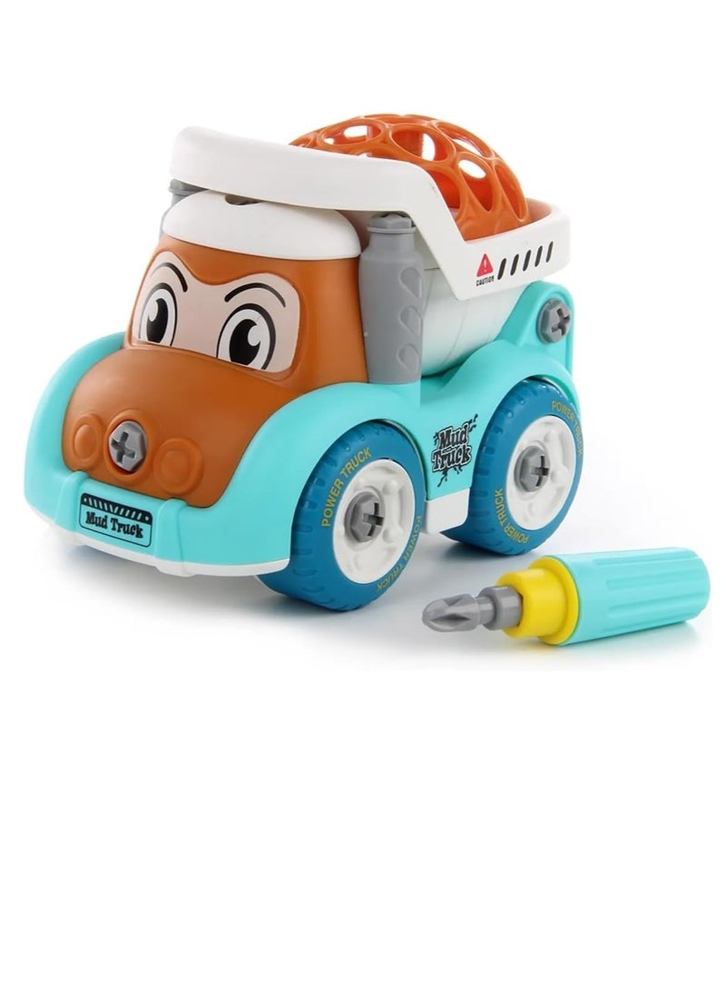 Take Apart Mud Truck Cartoon Vehicle with Screw Driver Build and Play DIY Dismantle and Repair Toy for Kids Children  - Image 1