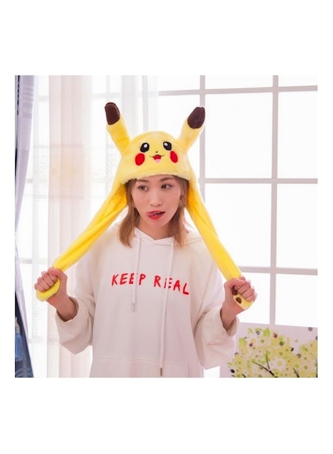 Plush Pikachu Ear Hat Yellow/Red/Brown - Image 2