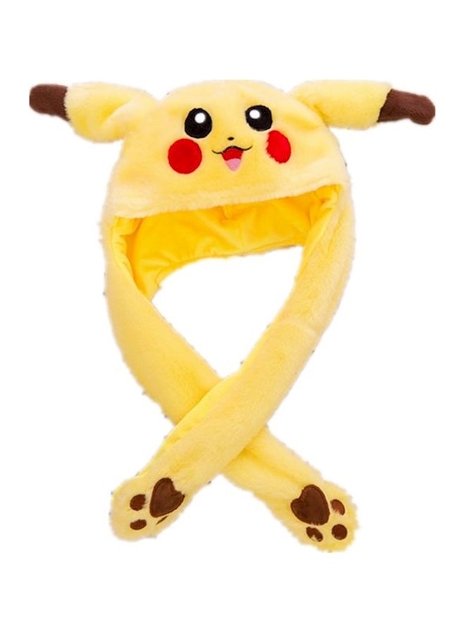Plush Pikachu Ear Hat Yellow/Red/Brown - Image 1
