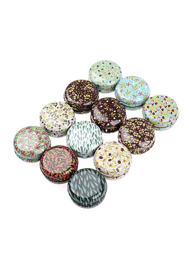 Rarapop 12 Pack Reusable Mini Round Tinplate Candle Tin Jars with Lids, 20ml Small Vintage Travel Tin Cans Refillable Empty Container Bottle for Lip Balm, Salve, Eye Shadow, Powder - Image 1