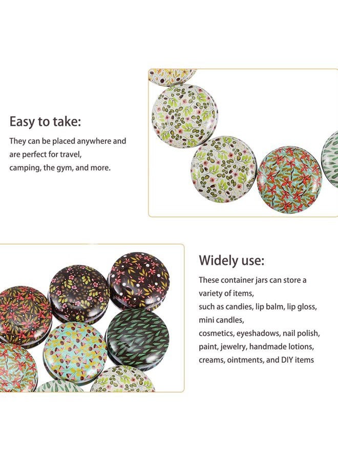 Rarapop 12 Pack Reusable Mini Round Tinplate Candle Tin Jars with Lids, 20ml Small Vintage Travel Tin Cans Refillable Empty Container Bottle for Lip Balm, Salve, Eye Shadow, Powder - Image 5