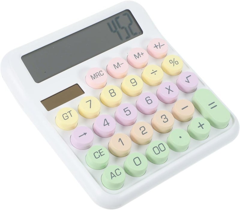 DOITOOL Mechanical Calculator Portable Small Non Skid Office Calculator for Students Decorative and Design for Desk Use and Present - Image 1