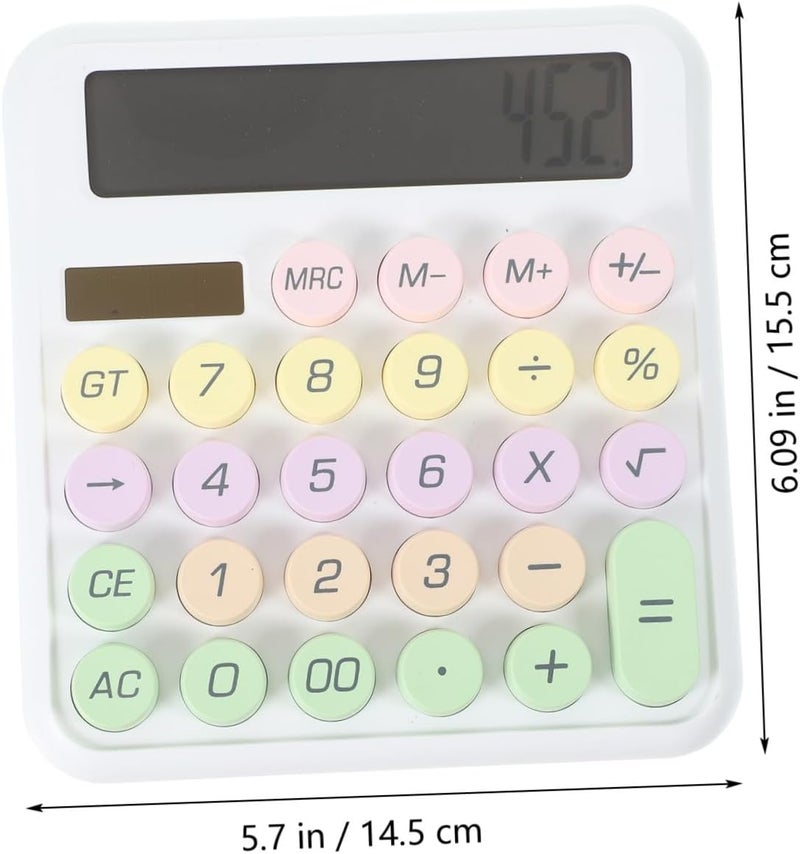 DOITOOL Mechanical Calculator Portable Small Non Skid Office Calculator for Students Decorative and Design for Desk Use and Present - Image 2