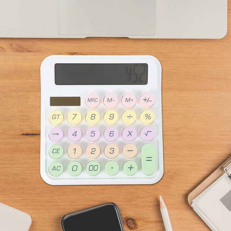 DOITOOL Mechanical Calculator Portable Small Non Skid Office Calculator for Students Decorative and Design for Desk Use and Present - Image 5
