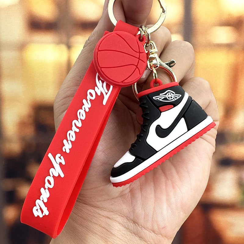 Couples Sneaker Keychain 3D AJ Car Keyring AJ red shoes (individually wrapped) 
