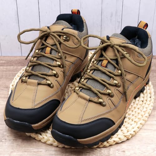 DELELE 2 Pair Round Wave Non Slip Outdoor Mountaineering Climbing Shoe Laces String Rope Light Brown Hiking Shoelaces Men Women Shoestrings-55 inch - Image 3