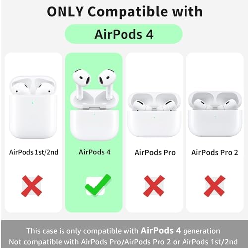 MOLOPPO Premium Protective Case for AirPods 4th Generation - Stylish & Durable AirPods Case with Keychain for Air Pod & AirPods Accessories（Black） - Image 5