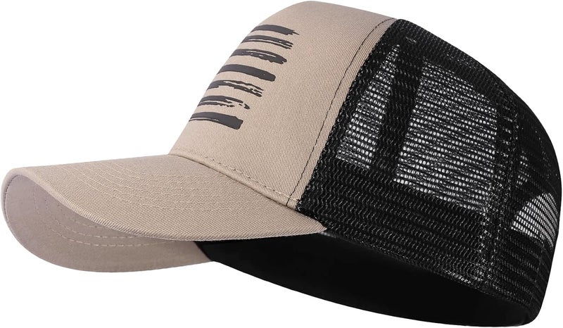 VIONLAN Baseball Cap American Flag Trucker Hat for Men Women 3D Embossed Logo Adjustable Outdoor Mesh Snapback Hat - Image 5