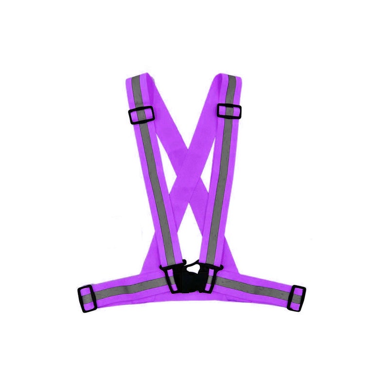 Spartan Reflective Vest Purple | 360 Degree High Visibility Safety Waist Belt Adjustable Unisex Lightweight Fluorescent Reflective Strip Outdoor Sports Running Cycling Work | SP‑9104 - Image 1