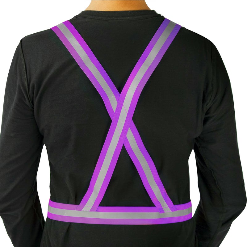 Spartan Reflective Vest Purple | 360 Degree High Visibility Safety Waist Belt Adjustable Unisex Lightweight Fluorescent Reflective Strip Outdoor Sports Running Cycling Work | SP‑9104 - Image 2