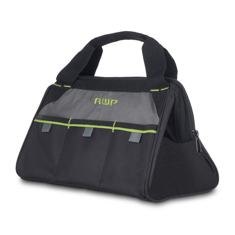 AWP Premium Tool Bag Durable Tool Tote Water-Resistant Organizer for Professionals and Contractors, Black, 13" | 1L-20013-1 - Image 1