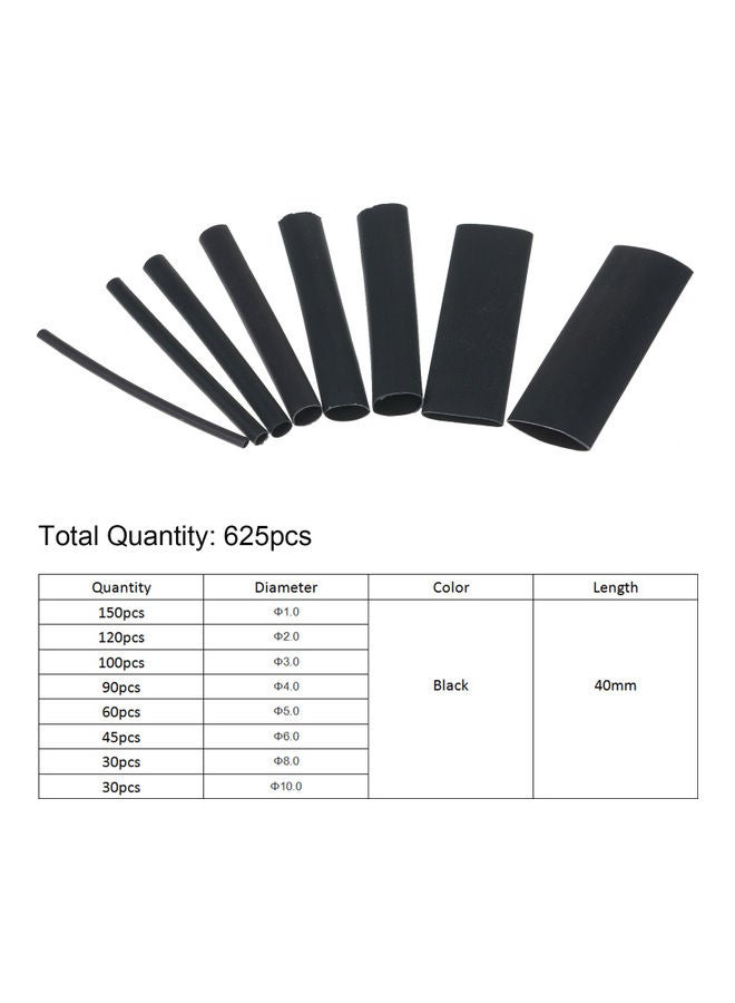 NIBEMINENT 625-Pieces Heat Shrink Tubing Kit Black 21x3.50x14cm - Image 3