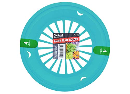Cooking Concepts Sturdy Blue Vented Paper Plate Holder - 4 Pack (10'' Diameter) - Image 5