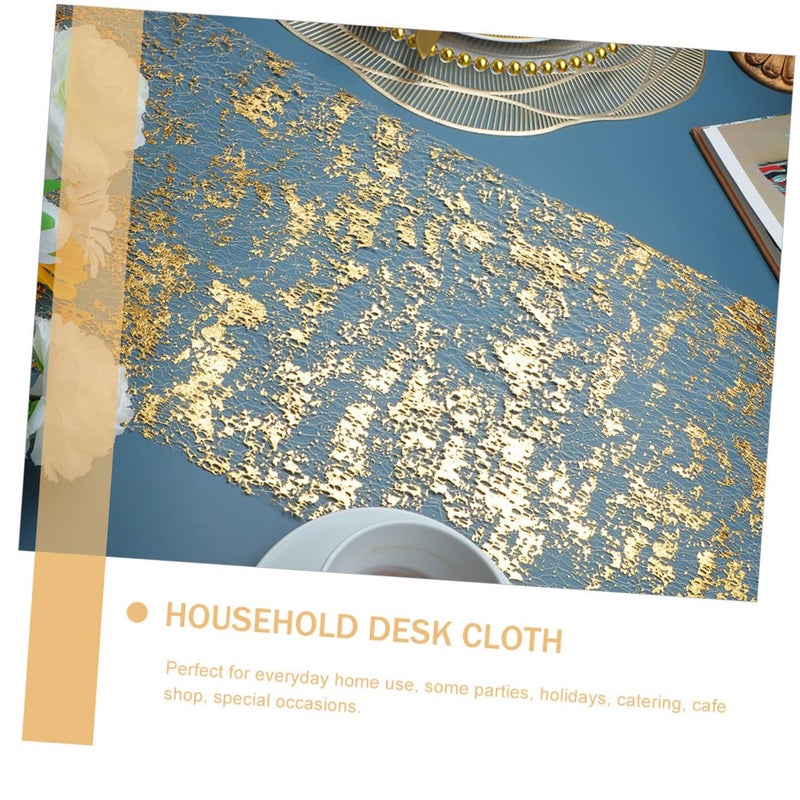 Gold Metallic Mesh Table Runner Long Polyester Decorative Tablecloth Nordic Style Home Dining - Image 4