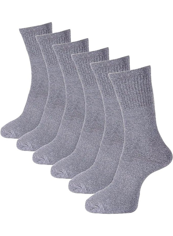 Tango Men's Everyday Cushion Comfort Crew Socks - Multipack - Free Size EU 40-46 (ALL GREY - 6 Pairs Pack, 6) - Image 1