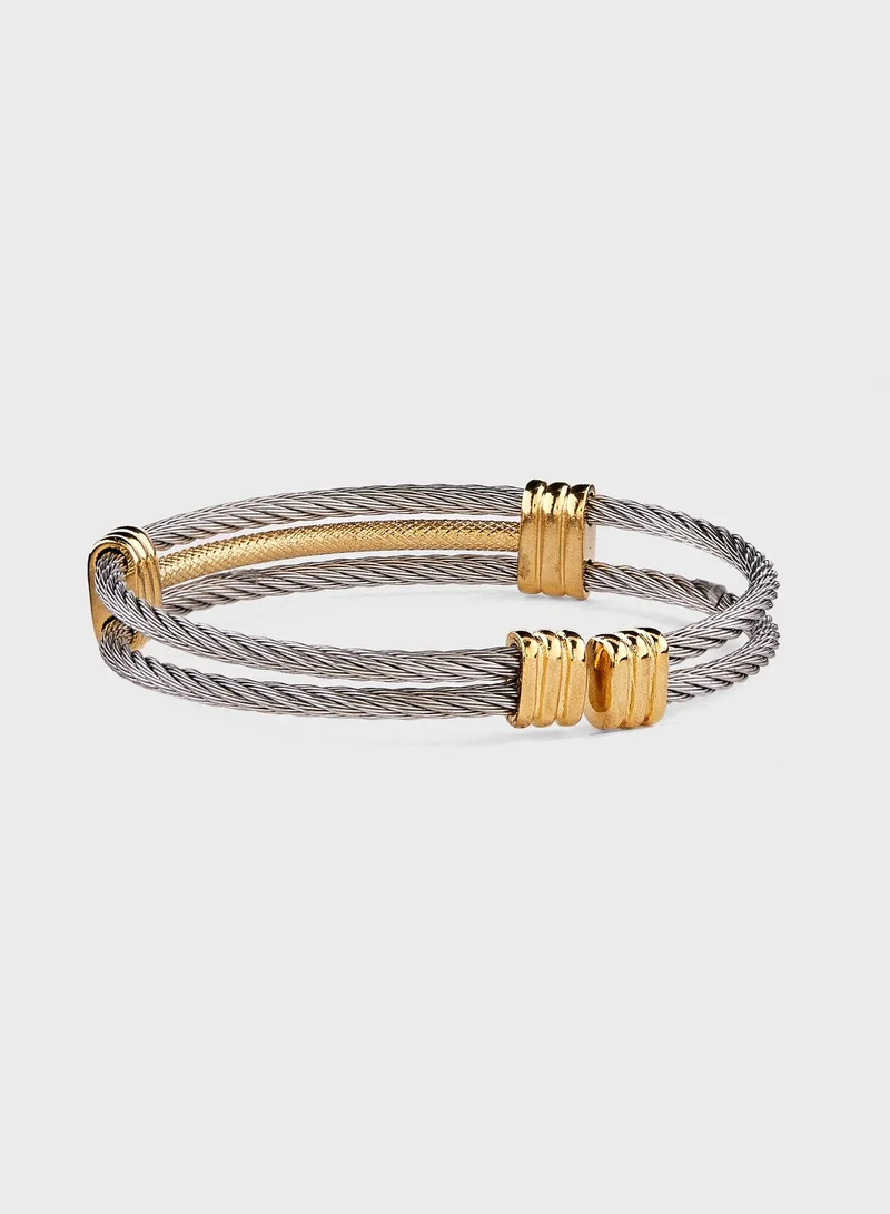 Seventy Five Casual Metal Cuff Bracelet
